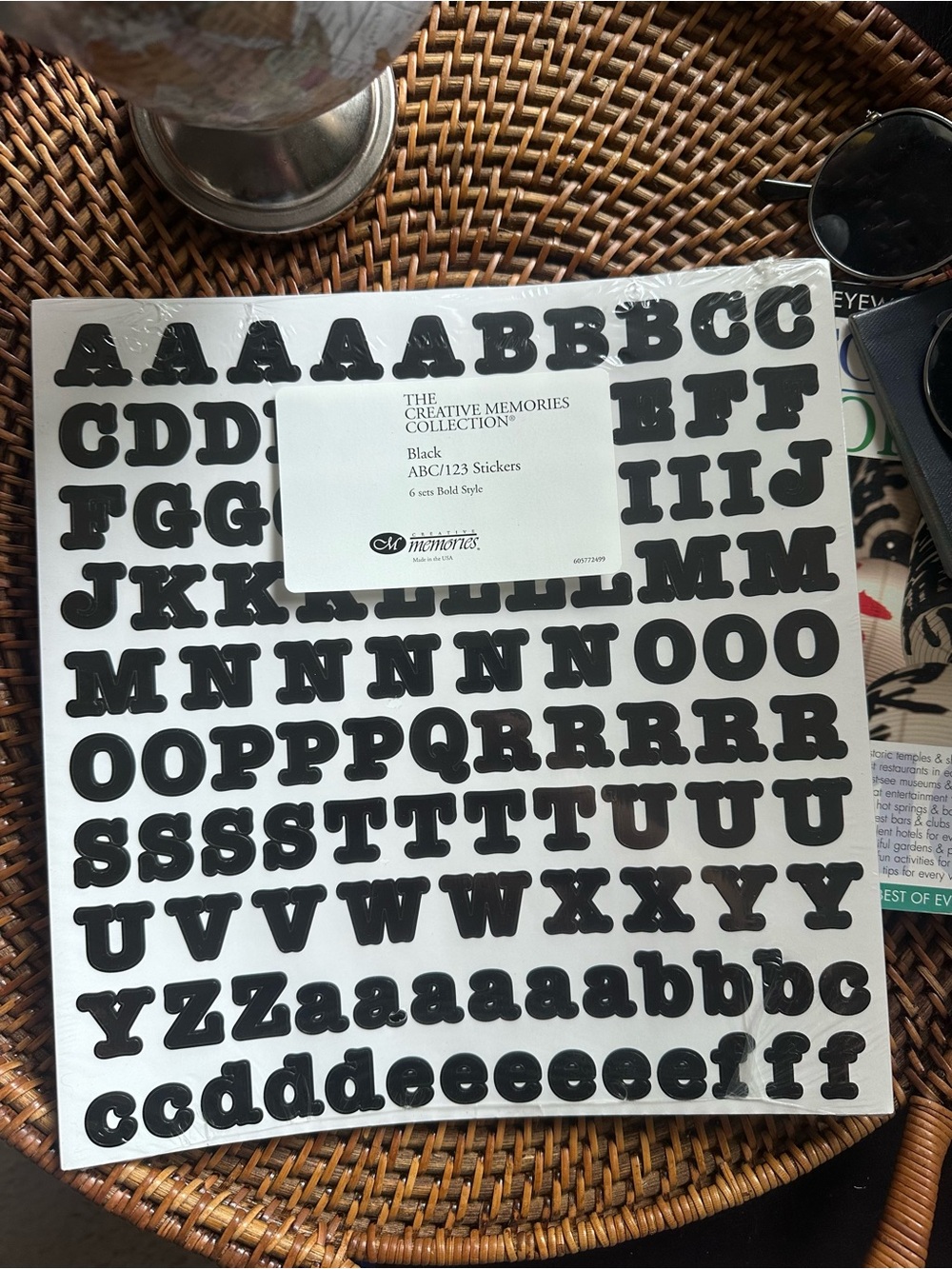Creative Memories Black Bold Style Alphabet 123 Sticker Sheet Set New Sealed